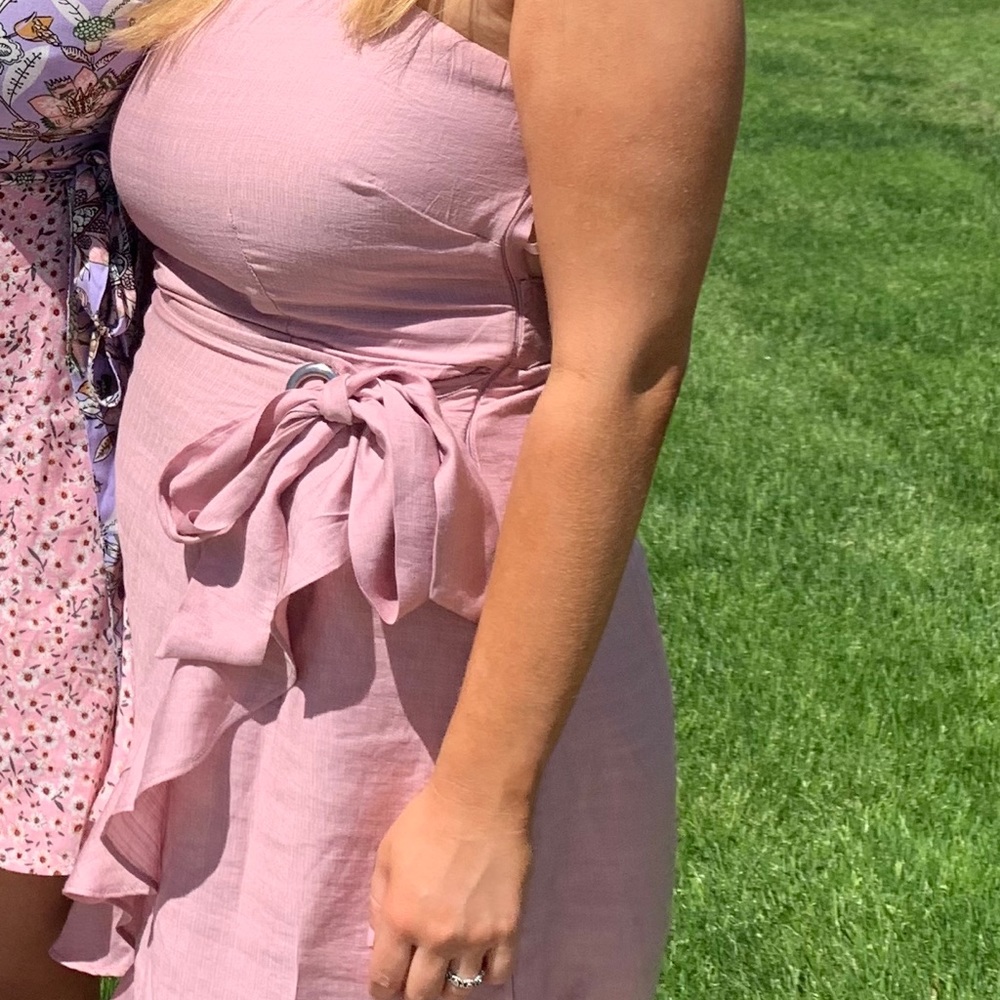 Pink wrap dress